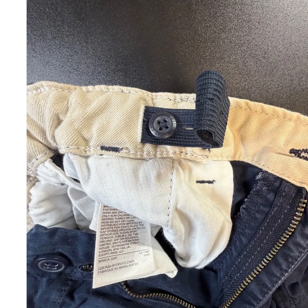 Gap Kids Boys Navy Blue Chino Shorts‎ Adjustable Waist Size 12 School Uniform J6